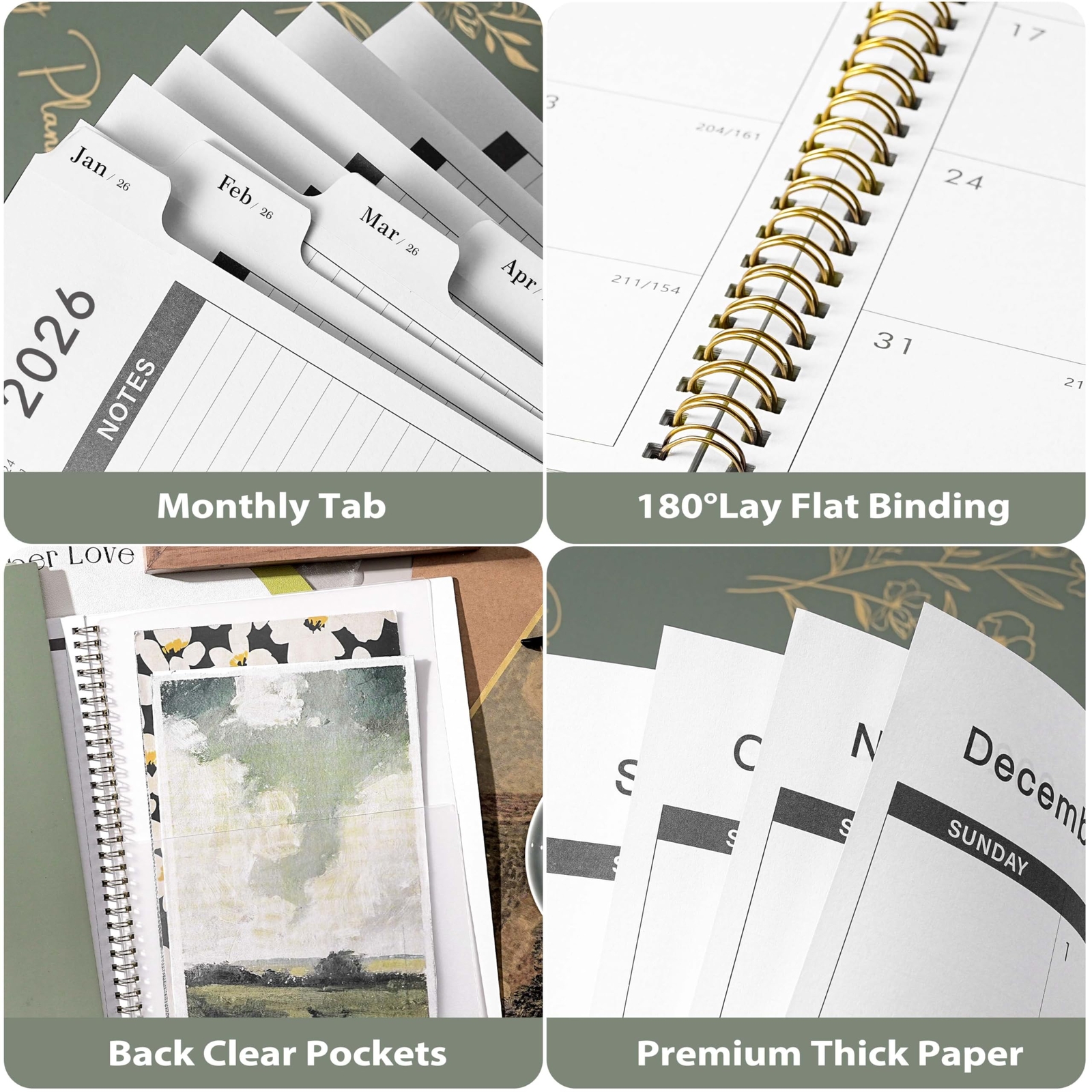 2025-2026 Monthly Planner Calendar Jan. 2025 to Dec. 2026 for School Office