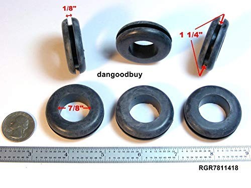 Rubber Grommets Fits 1 1/4″ Inch Opening in 1/8″ Thick Panel Has 7/8″ Inner Hole