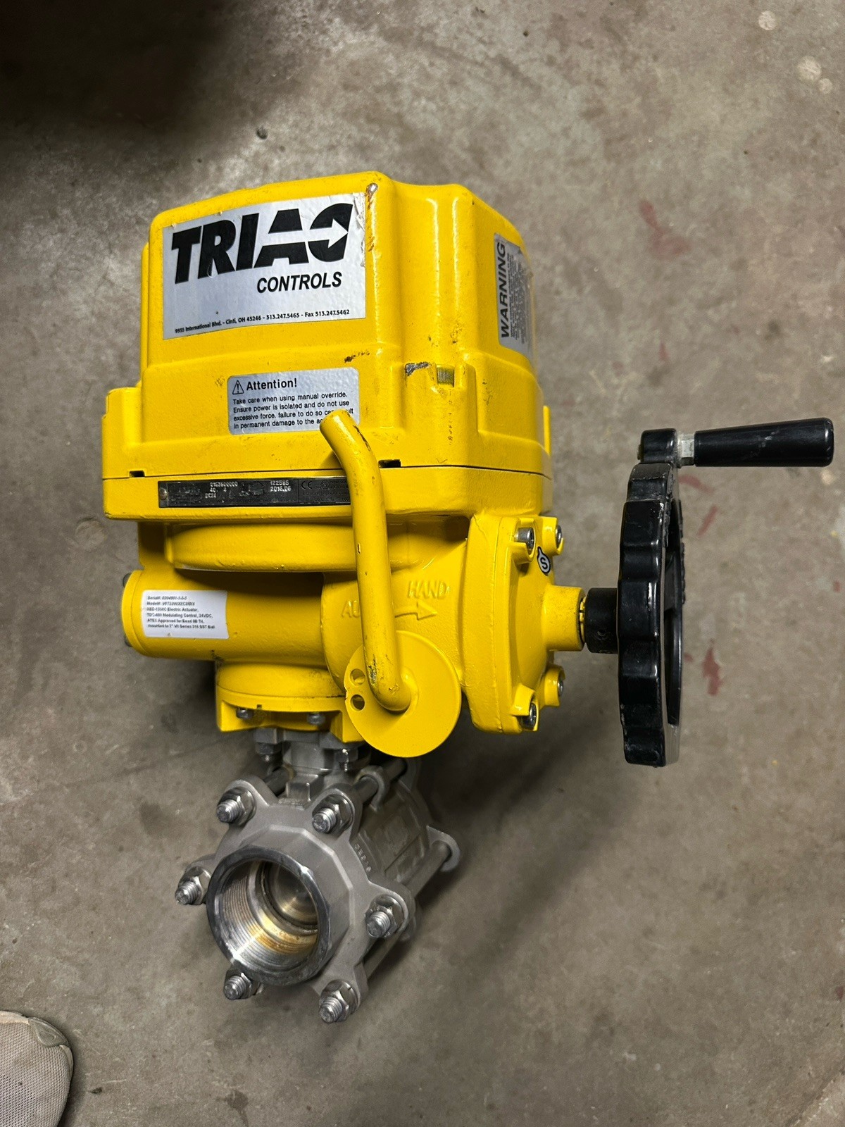 TRIAC CONTROLS XED-1350C ELECTRIC ACTUATOR 1350 IN-LBS 24VDC W/ 2” NPT Full Port