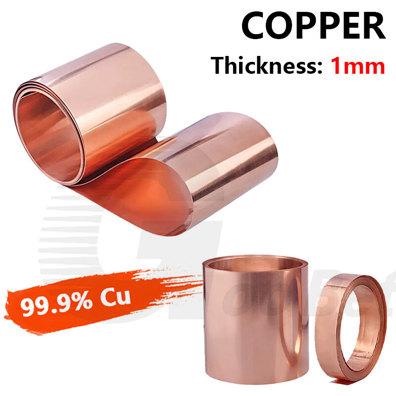 Thickness 1.0mm 99.9% Pure Copper T2 Cu Metal Sheets Foil Plate Strip Band Roll