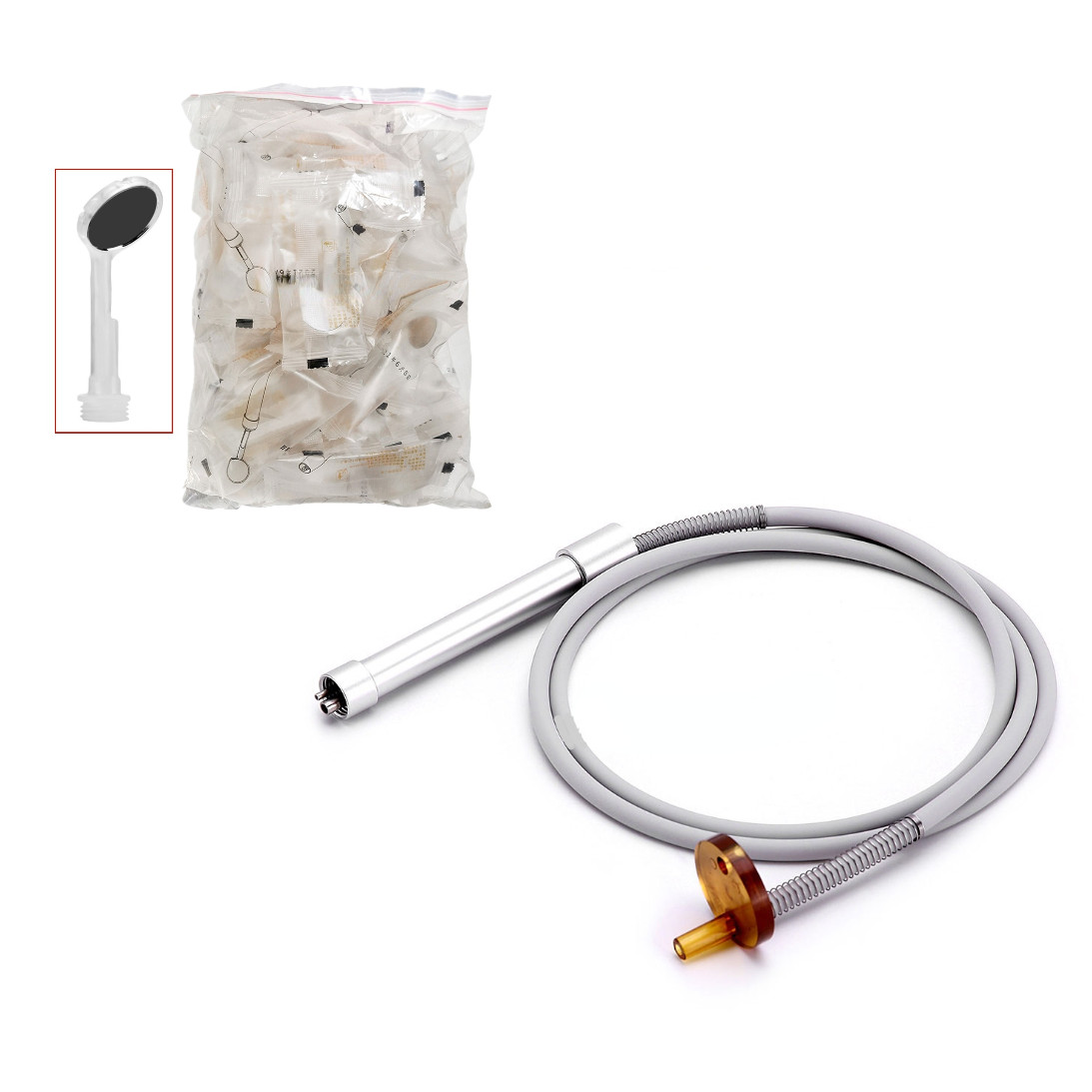 1 set Dental Disposable Anti-fog Saliva Mouth Mirror 50 Pcs+Handle Silicon Tube