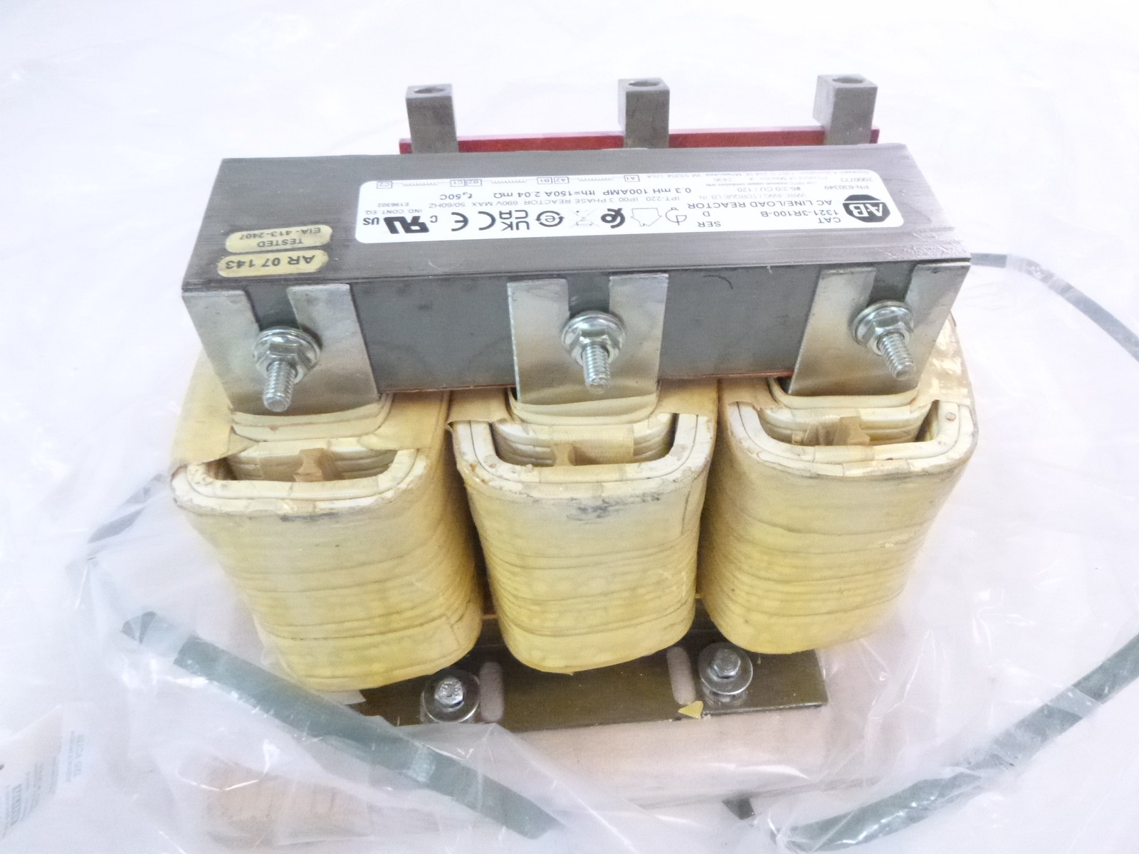 Allen Bradley Input Output Line Reactor Three Phase IP00 UL/NEMA 1321-3R100-B