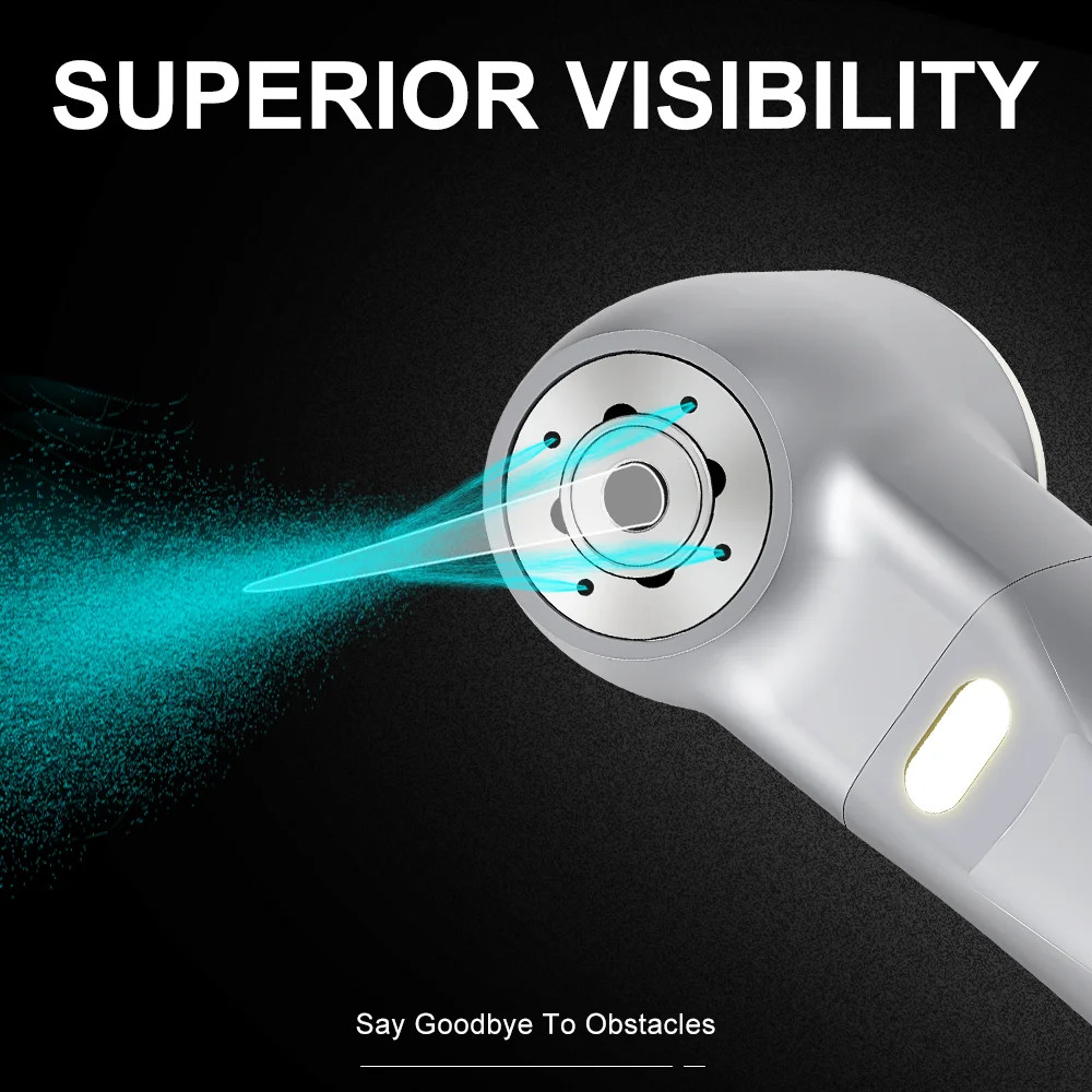 Dental Optic LED 1:1 Direct Drive Contra Angle Handpiece Blue Ring Quattro Spray