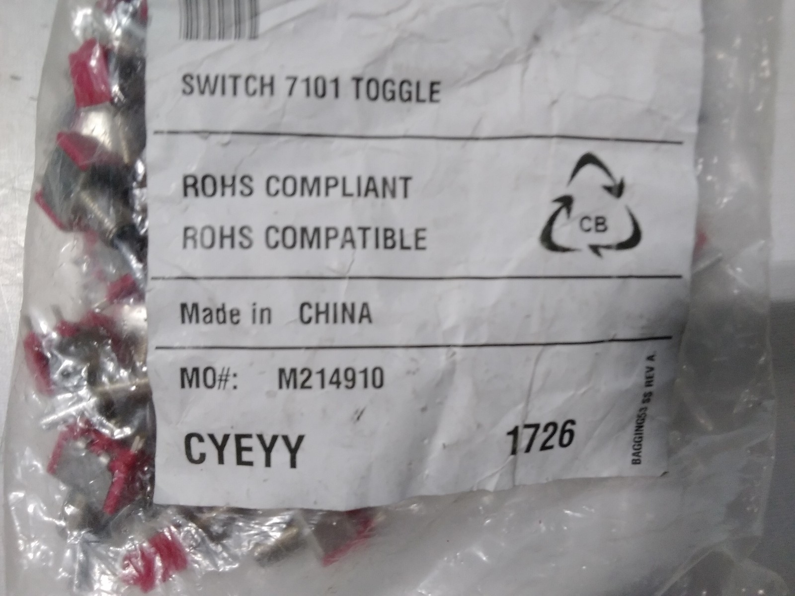 C&K 7101 7101SYZQ Toggle Switch – Pack of 100