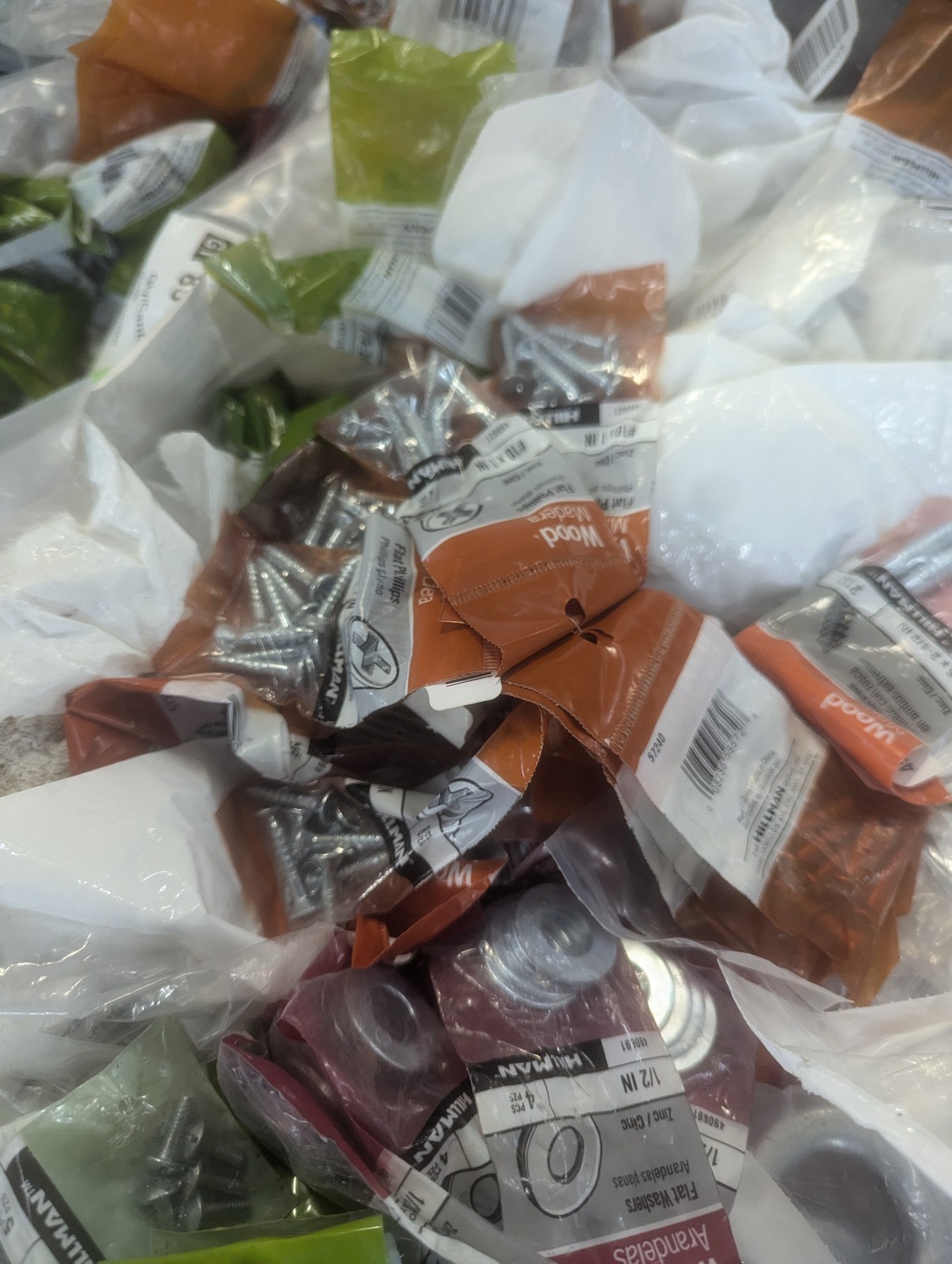 10 Lbs Assorted Bagged Hardware Fasteners Screws Nuts Bolts Washers Bulk