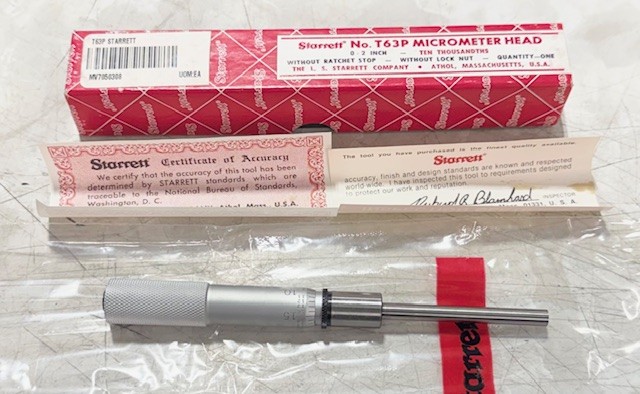 Starrett T63P 0-2″ Micrometer Head .0001″ Graduation USA Made 50308