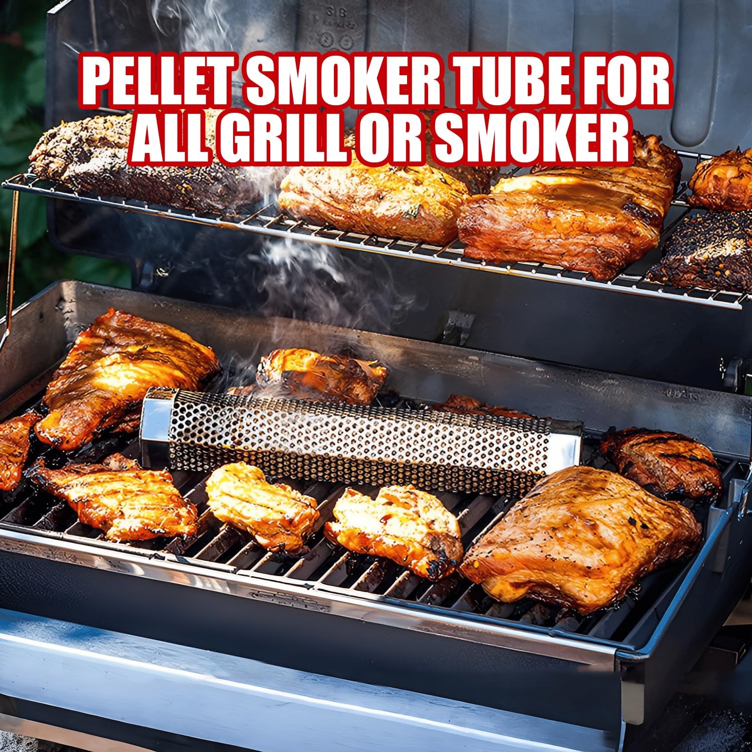 SHIKORI Smoker Tube, Stainless Steel Pellet 6.1*2.16*1.96 in, 6 in