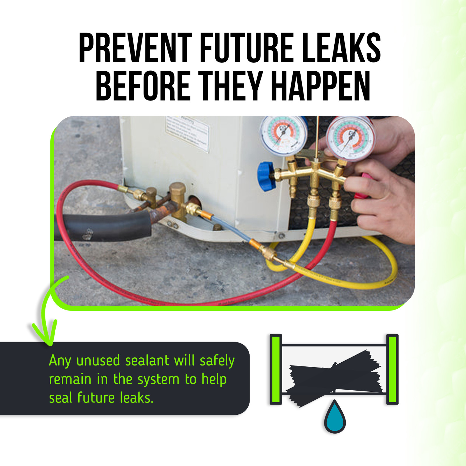 Leak Saver Direct Inject Refrigerant Leak Sealer for HVAC and Automotive Systems