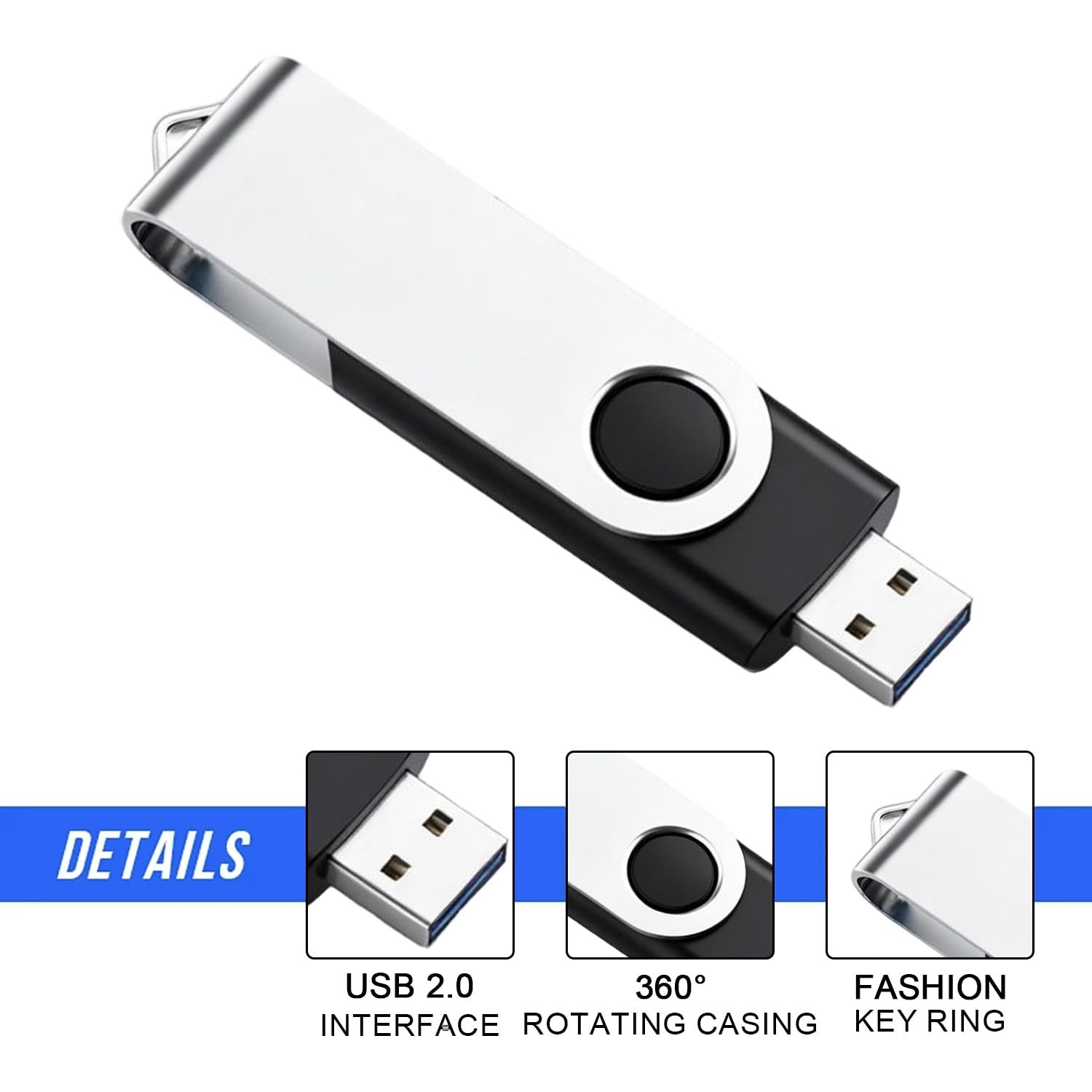 3 Pack 128GB USB Flash Drive with Type C Adapter and Storage Box USB 2.0 High…