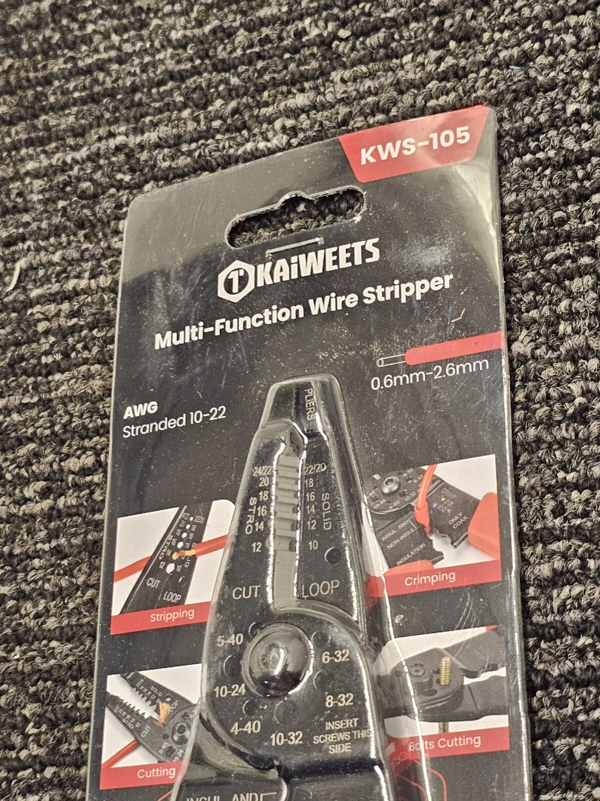 (QTY 2) KAIWEETS KWS-105 Wire Stripper 10-22 AWG Splicer Cable Stripper