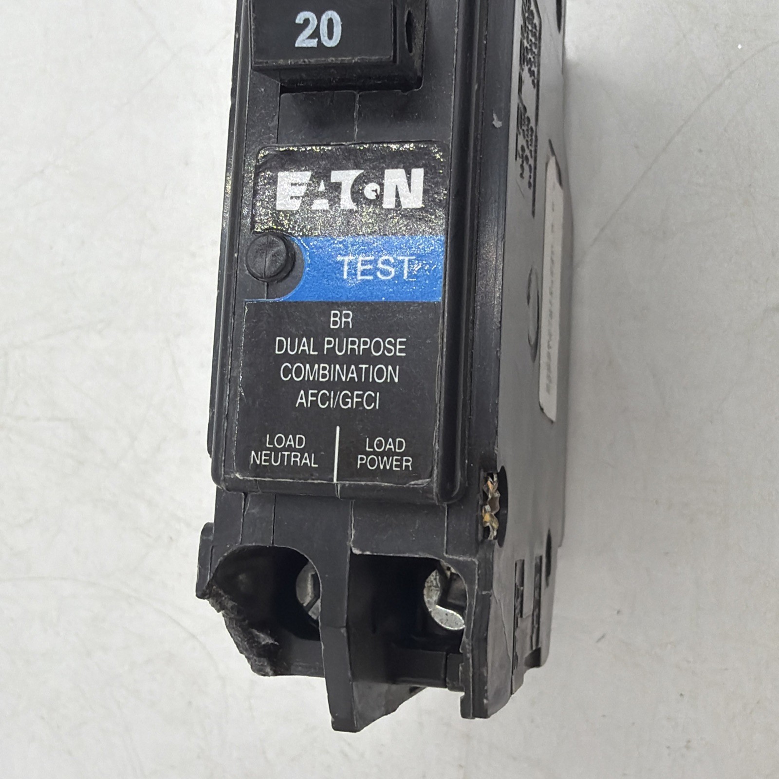 EATON BRP120DF 20A DUAL FUNCTION COMBO ARC FAULT/GROUND FAULT Broken Tabs