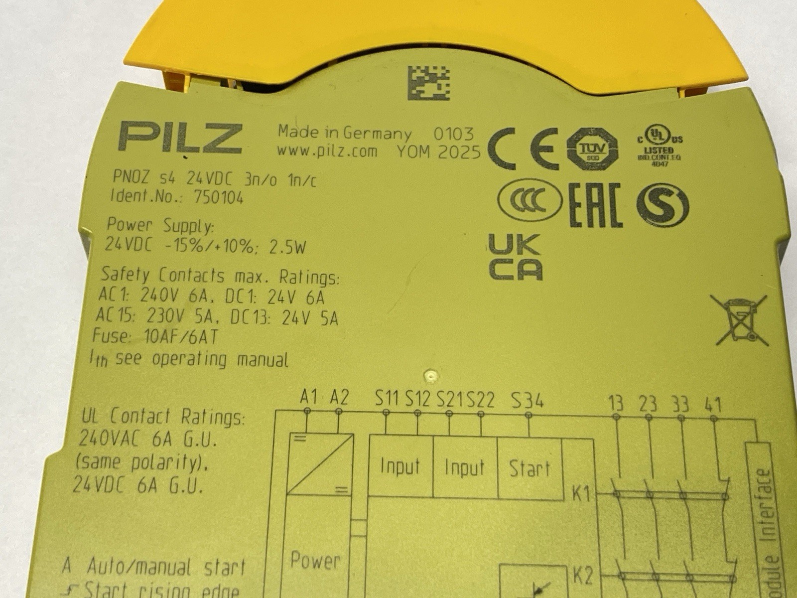 Pilz PNOZ s4 24VDC 3n/o 1n/c Standalone Sigma Safety Relay 750104 NO TERMINALS
