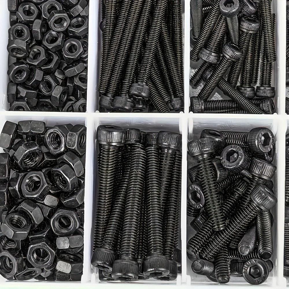 1260PCS Metric Bolt Nut Washer Set – 12.9 Steel for DIY & Repairs