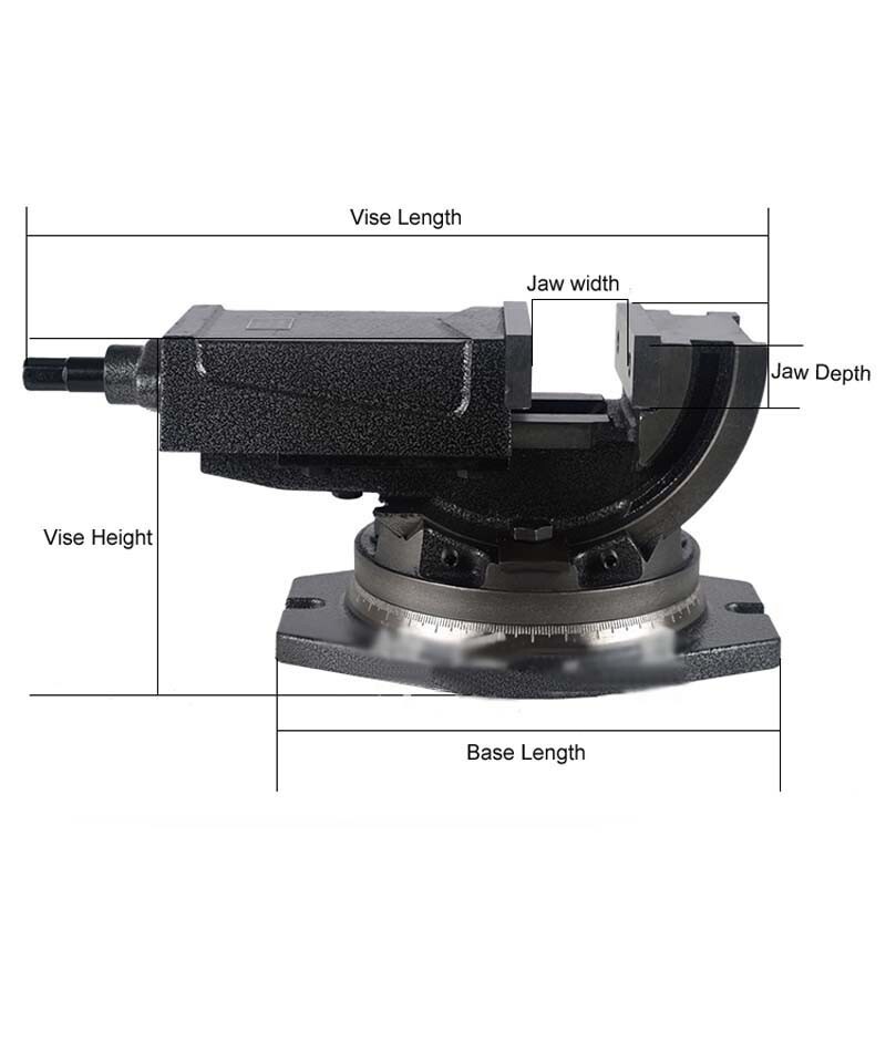6″ Precision Vise Milling Drilling Machine Bench Clamp 0-90 Degrees with Base