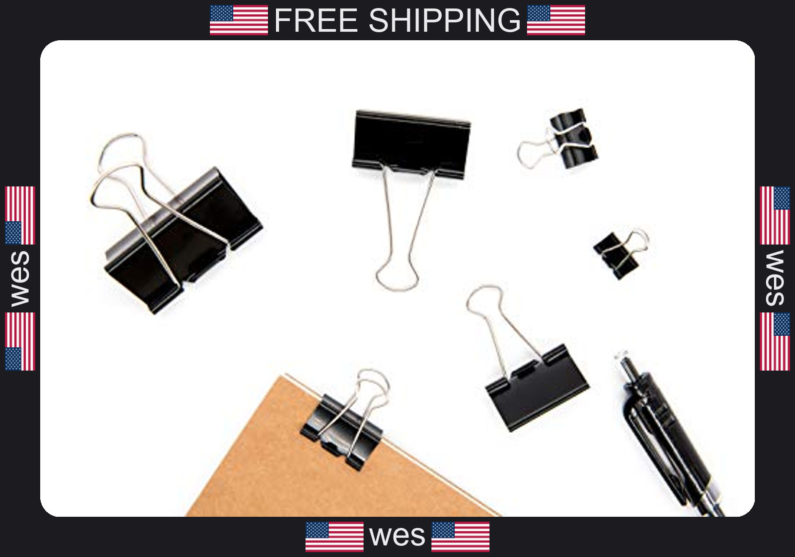 Dstelin Binder Clips Assorted Sizes 100 Pack Black X Large to Micro Office