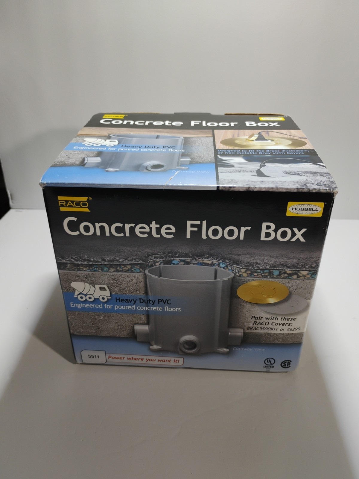 Hubbell Raco 5511 Round Concrete Floor Box Heavy Duty PVC For Poured Concrete