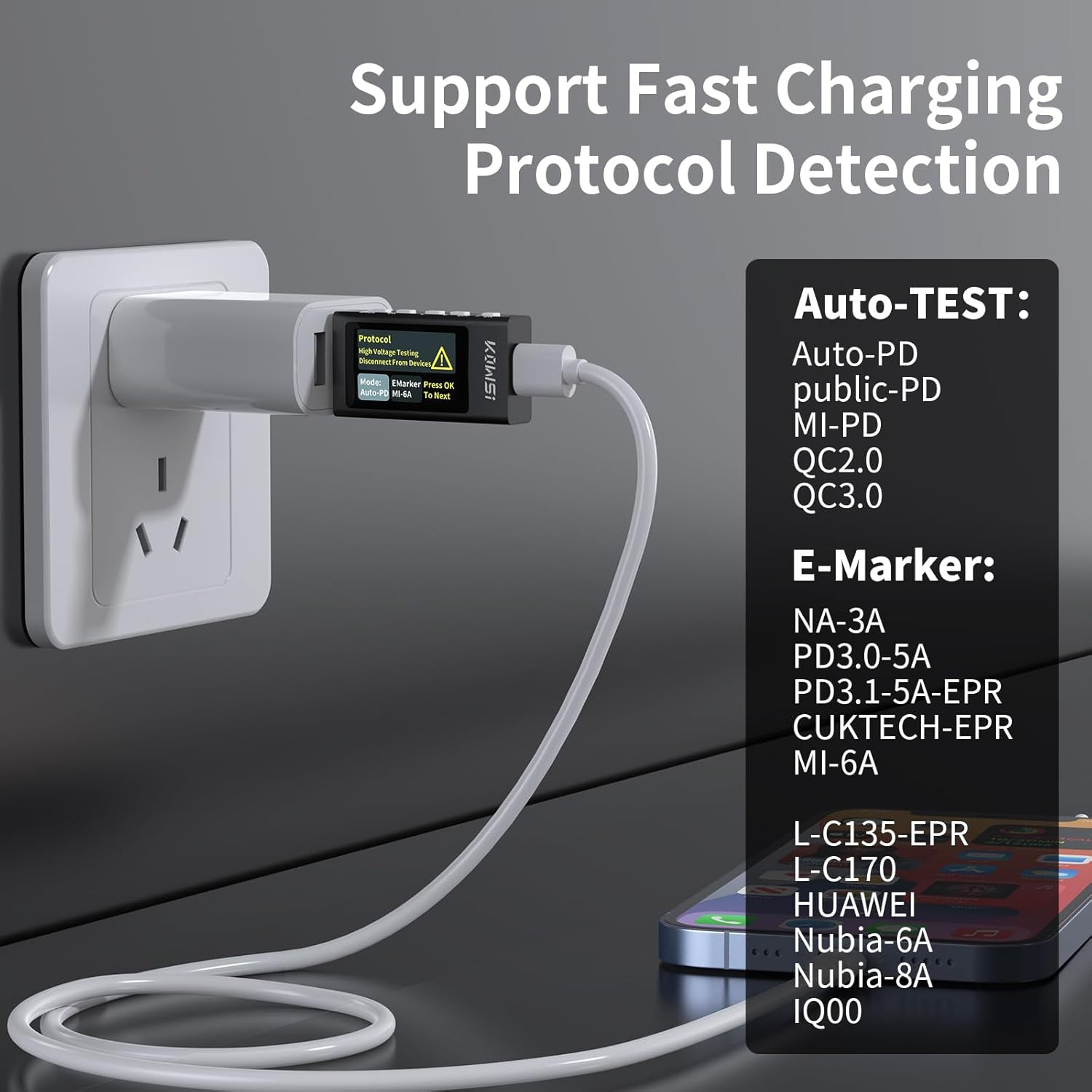 USB C Tester Power Meter, 3.3-40V 0-12A Type C PD Load Tester, Digital Multimete