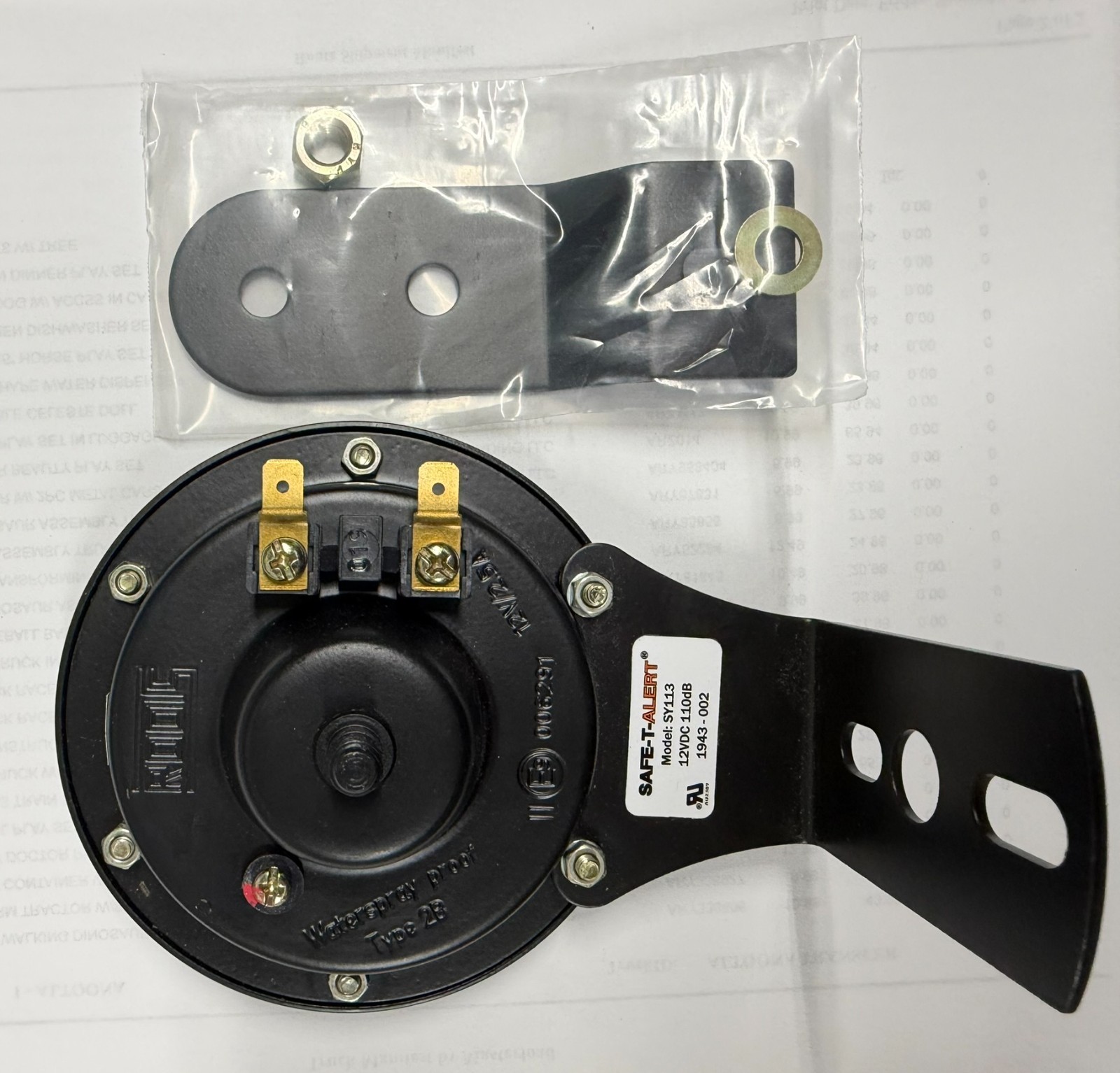 Horn SAFE-T-ALERT 12VDC 110DB SY113 FREE SHIPPING