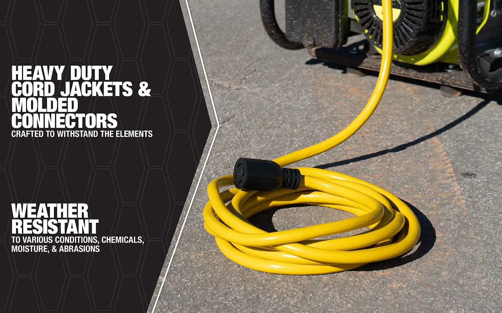 10-Gauge Heavy Duty Generator Power Cord, L14-30 Locking Plug, 20ft, Weather Res