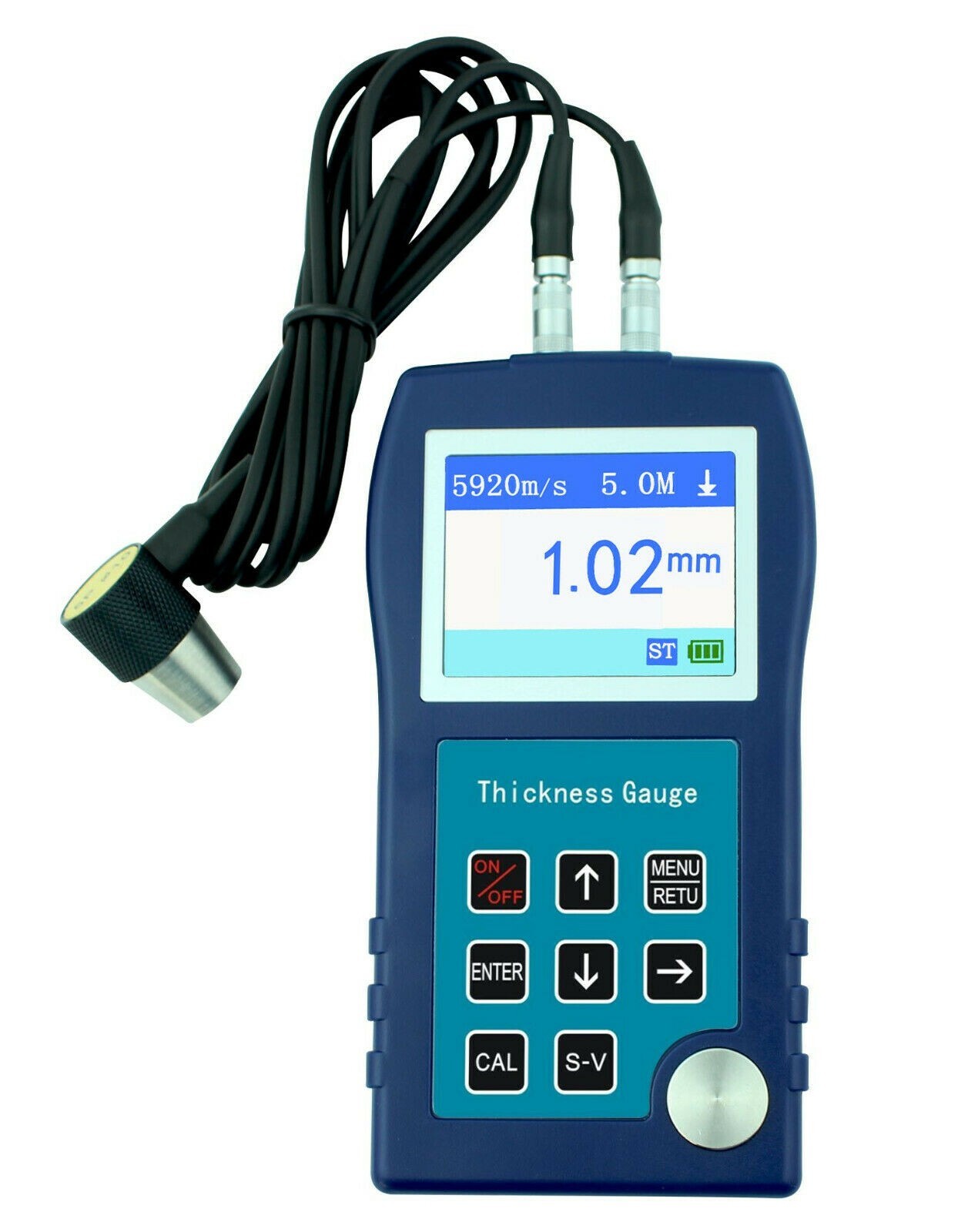 Digital Ultrasonic Thickness Tester Gauge Steel Copper Metal Plastic 0.9-300mm
