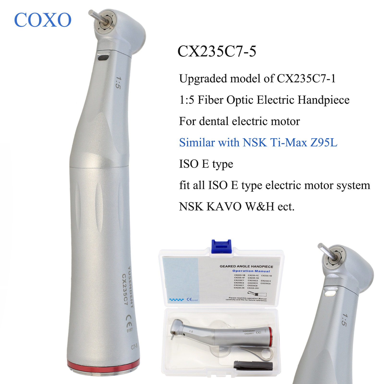COXO Dental Slow Speed Handpiece 6:1/8:1 Endo 1:5 Electric 1:1 Contra Angle NSK