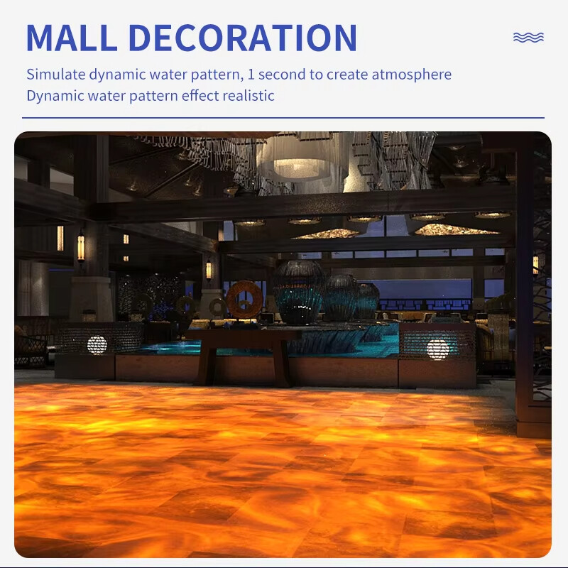 40W-600W 5-Color Cycling IP67 Water Wave Ripple Dynamic GOBO Projection Light