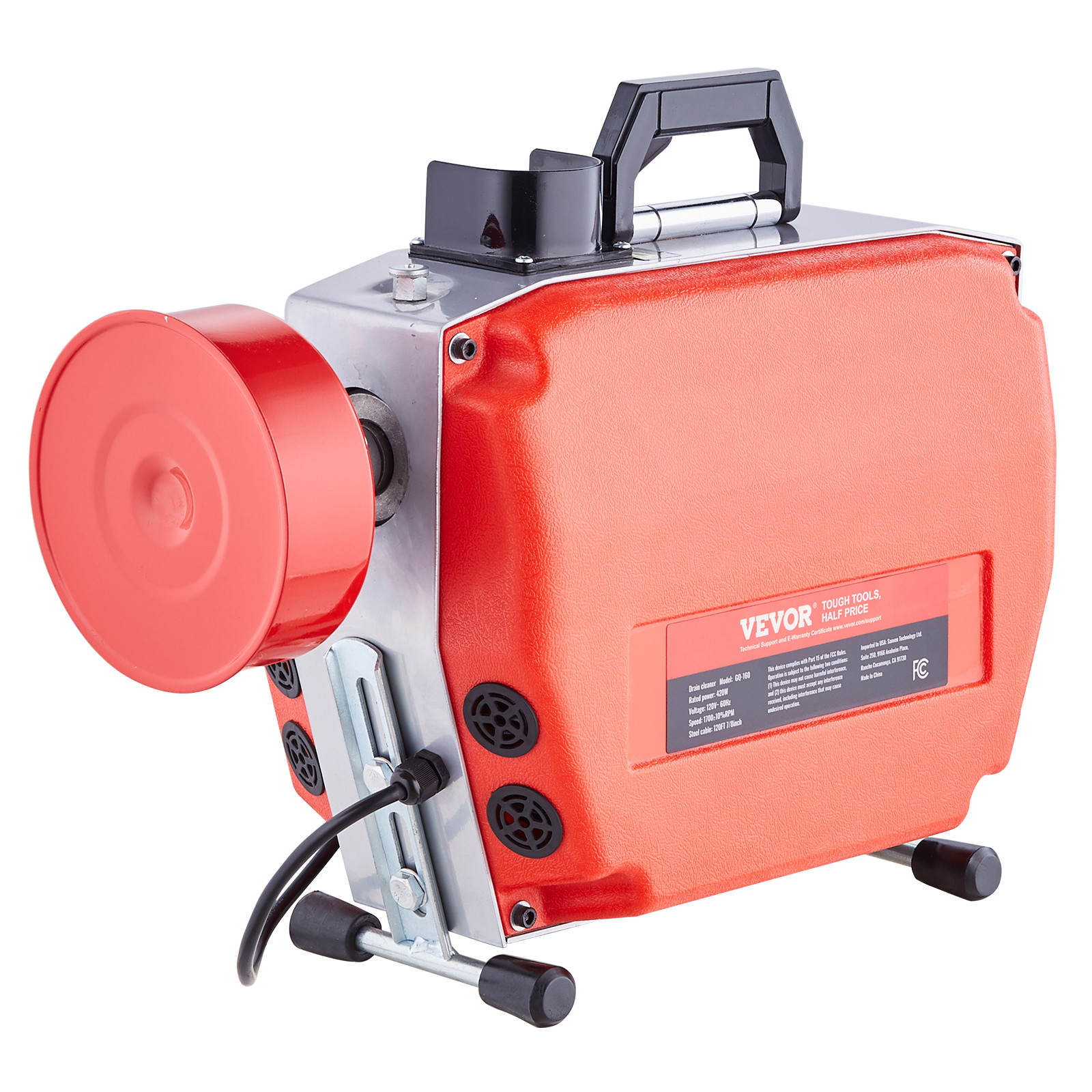 VEVOR Drain Cleaner Machine 120FT x 7/8″ 420W Sewer Snake Auger Manual Feed