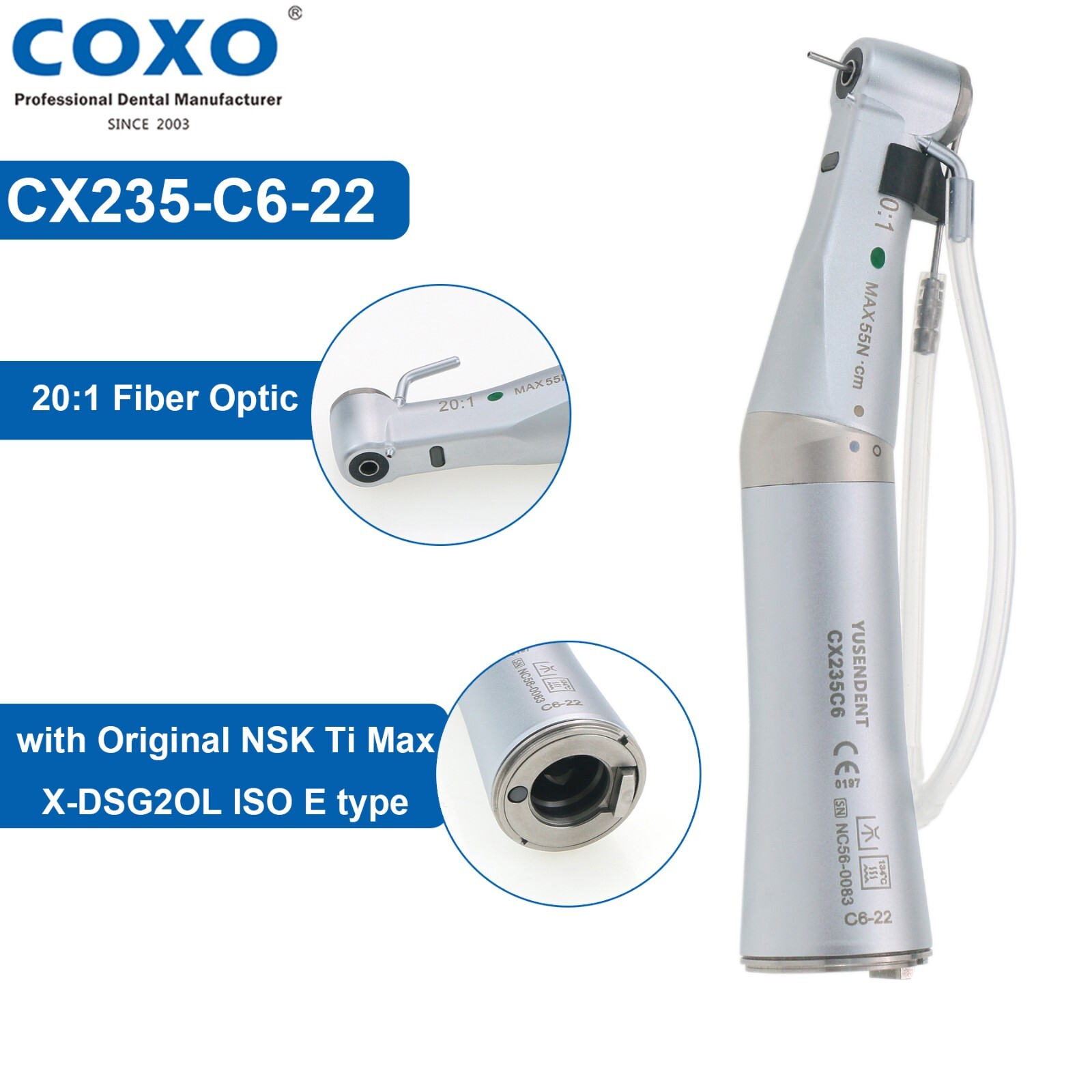 COXO Dental CX235 LED/Fiber/Surgical/Contra Angle Low Speed Handpiece NSK/KaVo
