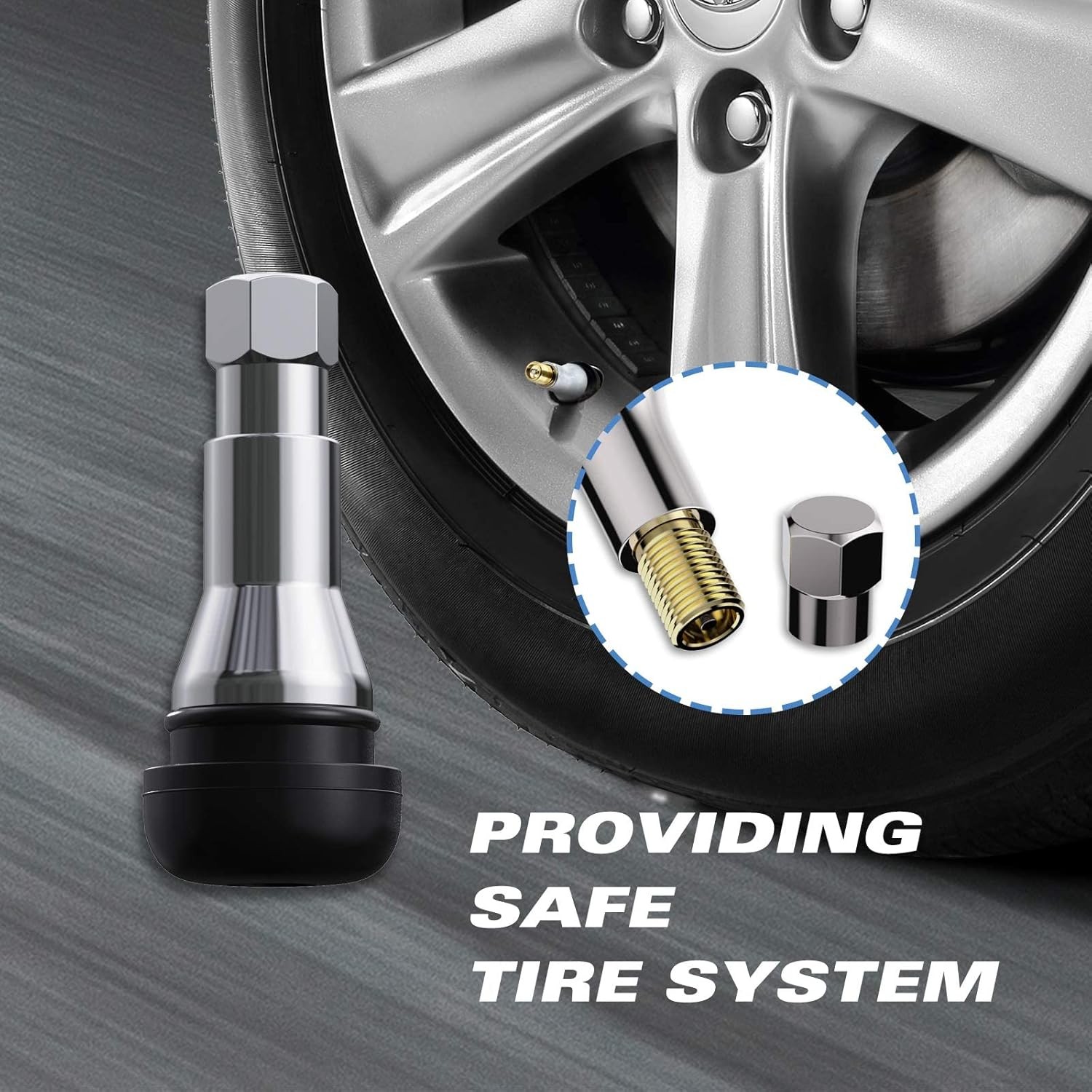 TR413AC Chrome Rubber Snap-in Tire Valve Stems 5 Pack – EPDM Automotive
