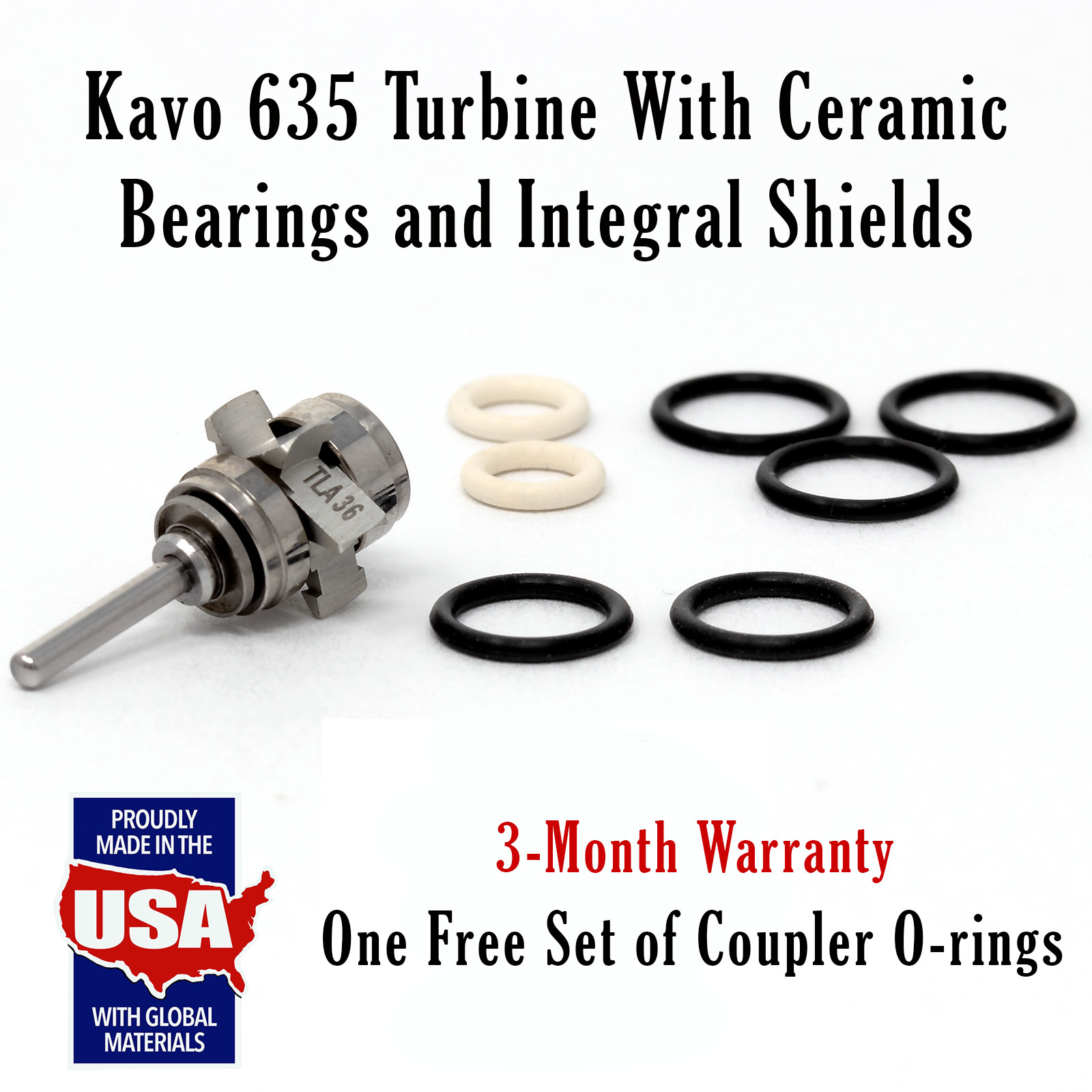 Kavo 635 Push Button Turbine Ceramic Integral Shield Bearings 3 MONTH WARRANTY