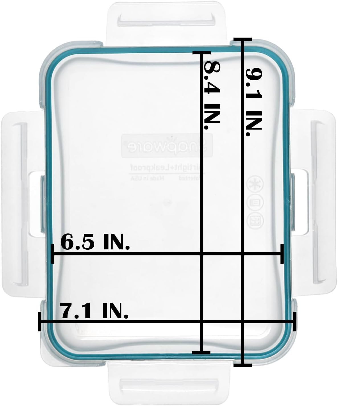 7211R-PC 6-Cup Clear Lid with Juniper Green Gasket – Made in USA | Bpa-Free Plas