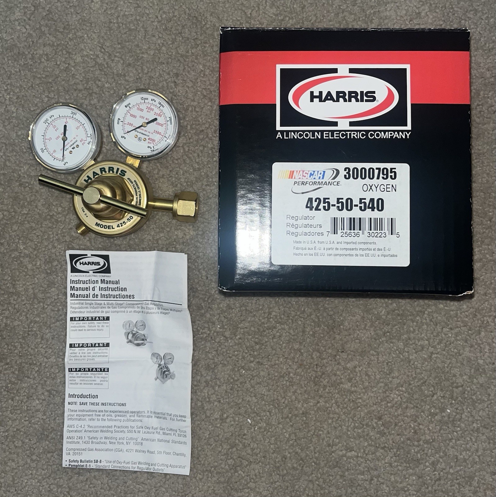 Harris 425-50-540 Single Stage Premium Oxygen Regulator N.O.S