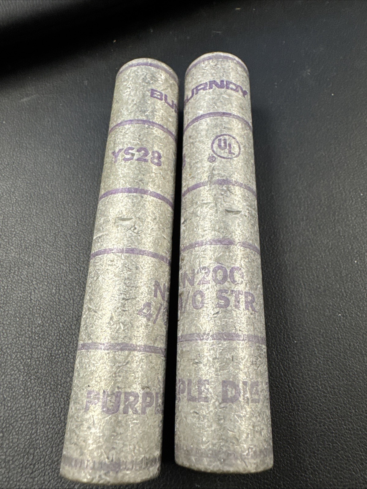 Burndy YS28 Compression Hylink N200 4/0 STR Purple Die 15 YS28T – 2 Pcs NO PKG