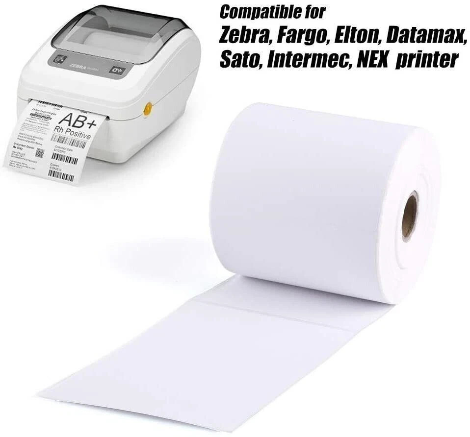 5 Rolls 4×6 Direct Thermal Shipping Labels – 250 per roll – 1250 labels Total