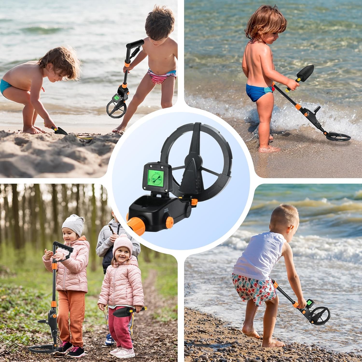 Metal Detector for Kids Lightweight Children Detector Waterproof with LCD.