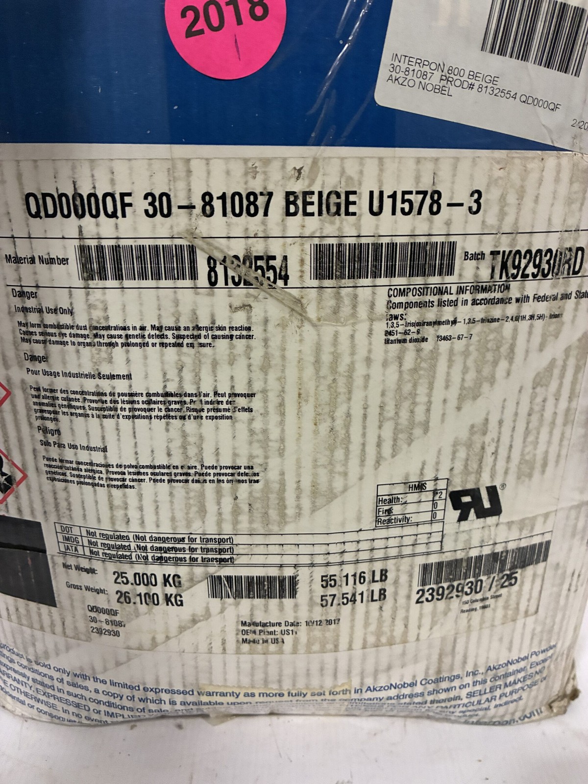 Interpon 800 Beige Powder Coating TGIC Exterior Durable Finish 25kg NEW