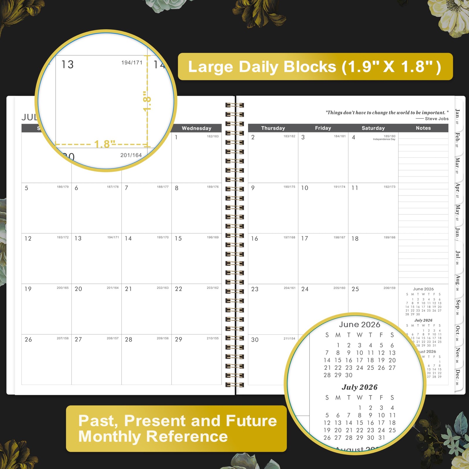 Monthly Planner 2026-2028 – 2 Year 9×11 inches, pink sunset