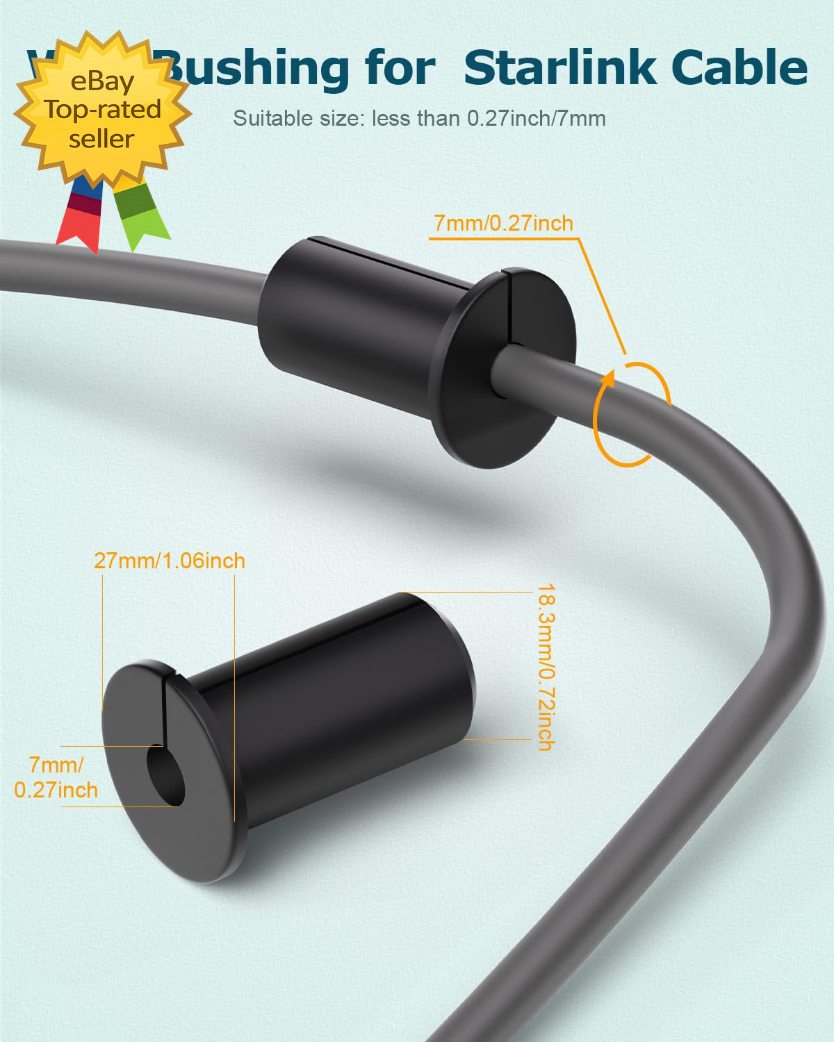 6 Pack Wall Grommets 3 4 Inch Rubber Cable Bushing Waterproof Routing Kit Black