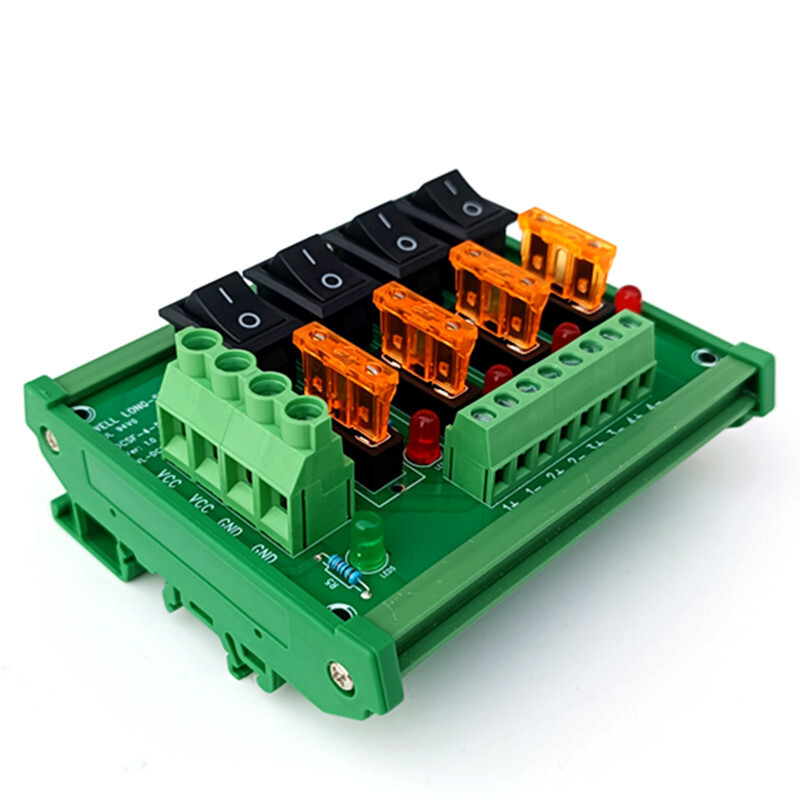 DIN Rail Mount 4 Position Switch Power Distribution Module Fuse Splitter Board