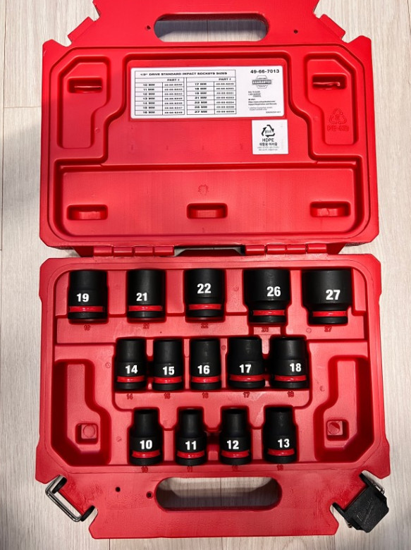 Milwaukee 49-66-7013 SHOCKWAVE 1/2 Standard Impact Socket Set (14PC)