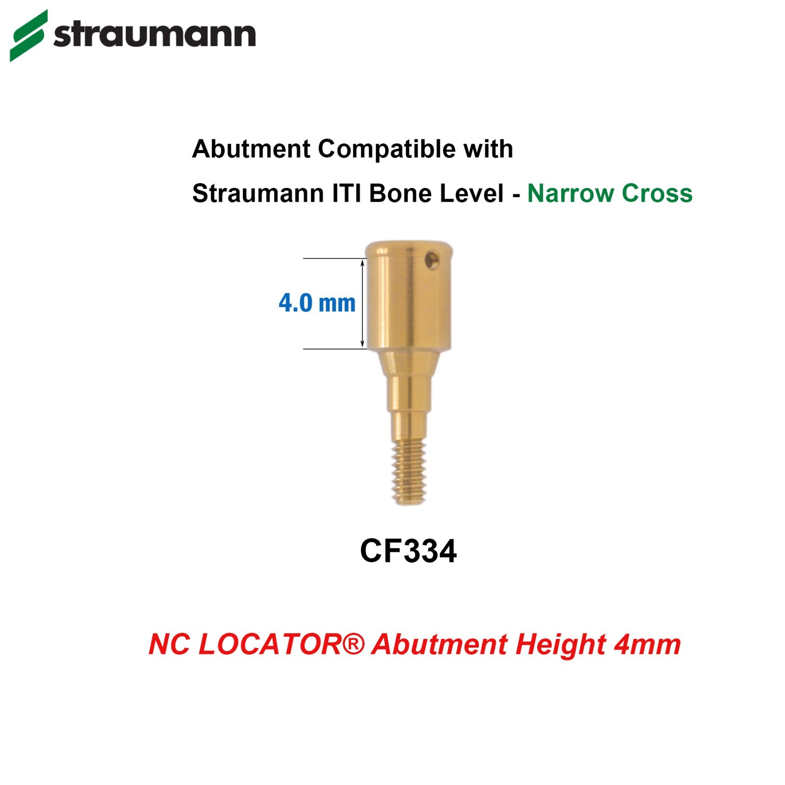 Dental Overdenture Locator Ti Abutment For Straumann Bone level Crossfit NC RC