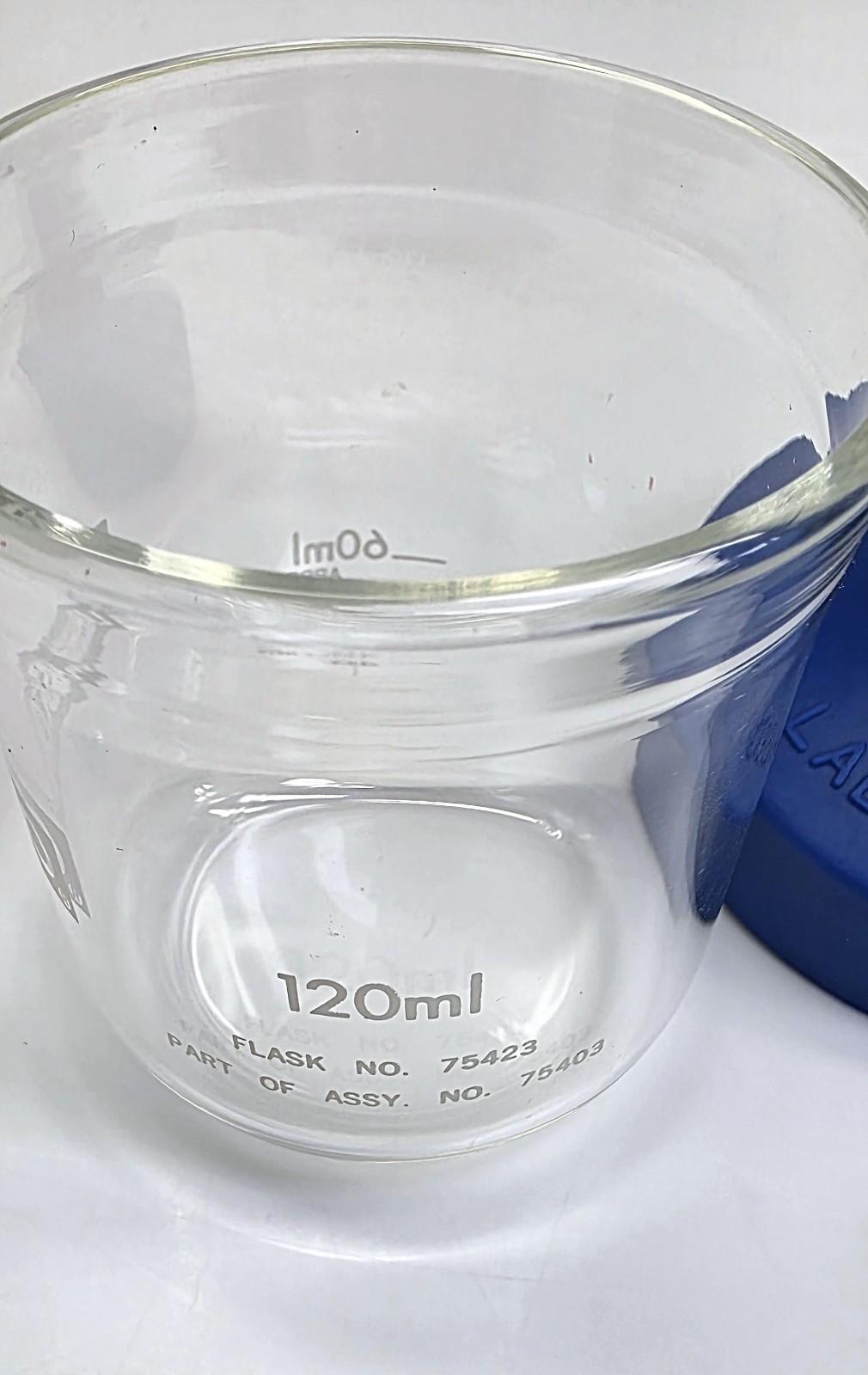 Labconco 120ml Complete Fast Freeze Flask w/ 3/4 TOP GLASS 45° Adapter