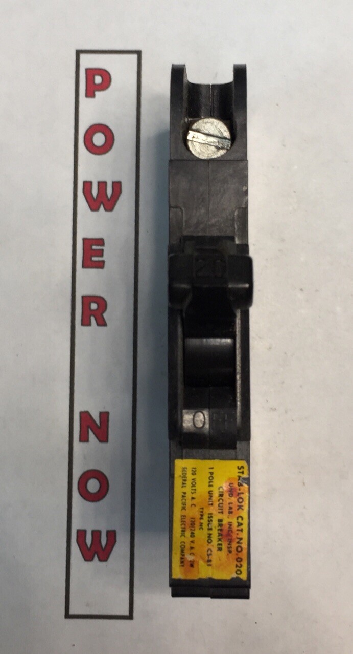 Federal Pacific FPE Stab-Lok Breaker 1 Pole 20 Amp 120V Thin – Ships Today