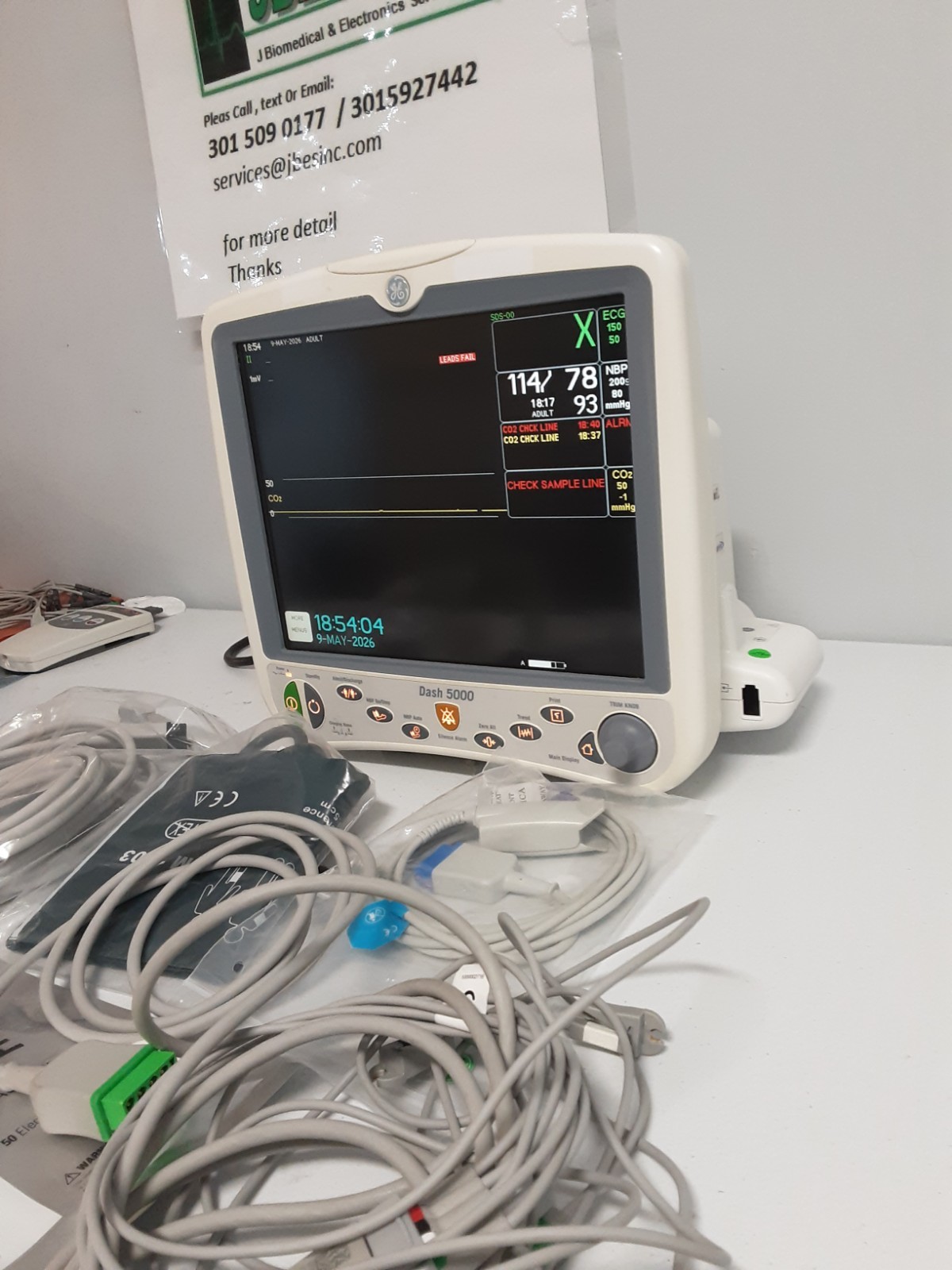 GE Dash 5000 massimo sp02 and soft 7.3 with 4 IBP and Co2 , 90 DAYS FREE RETURN