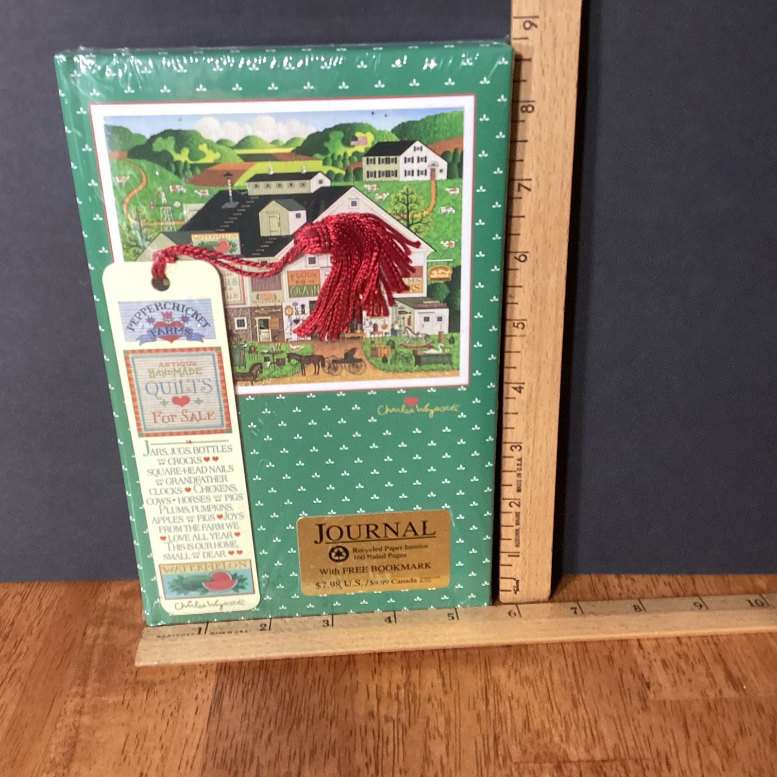 NEW Charles Wysocki Peppercricket Farm Notebook/Journal & Bookmark Country Art