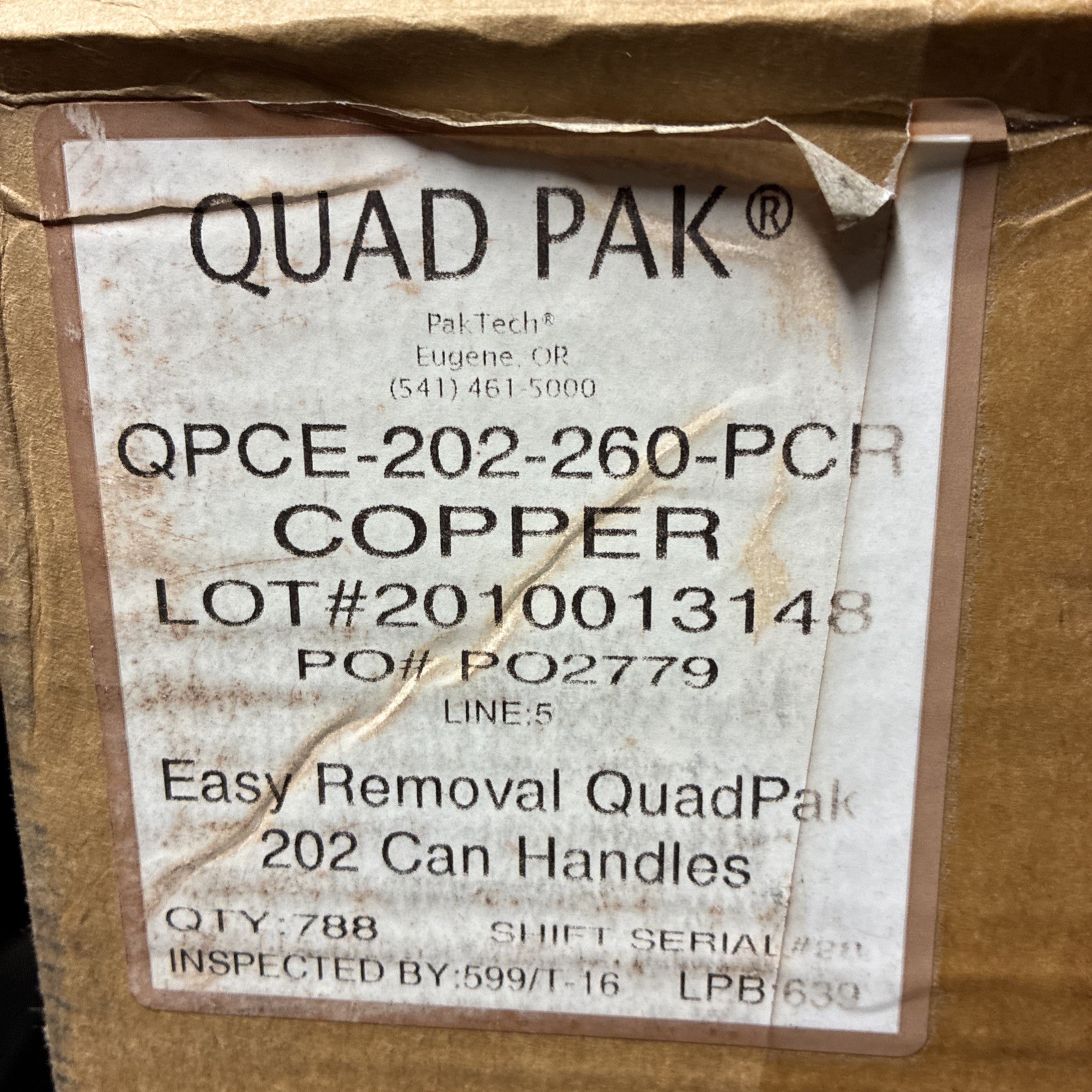PakTech Copper Plastic 4-Pack Can Carrier – 366 pcs.