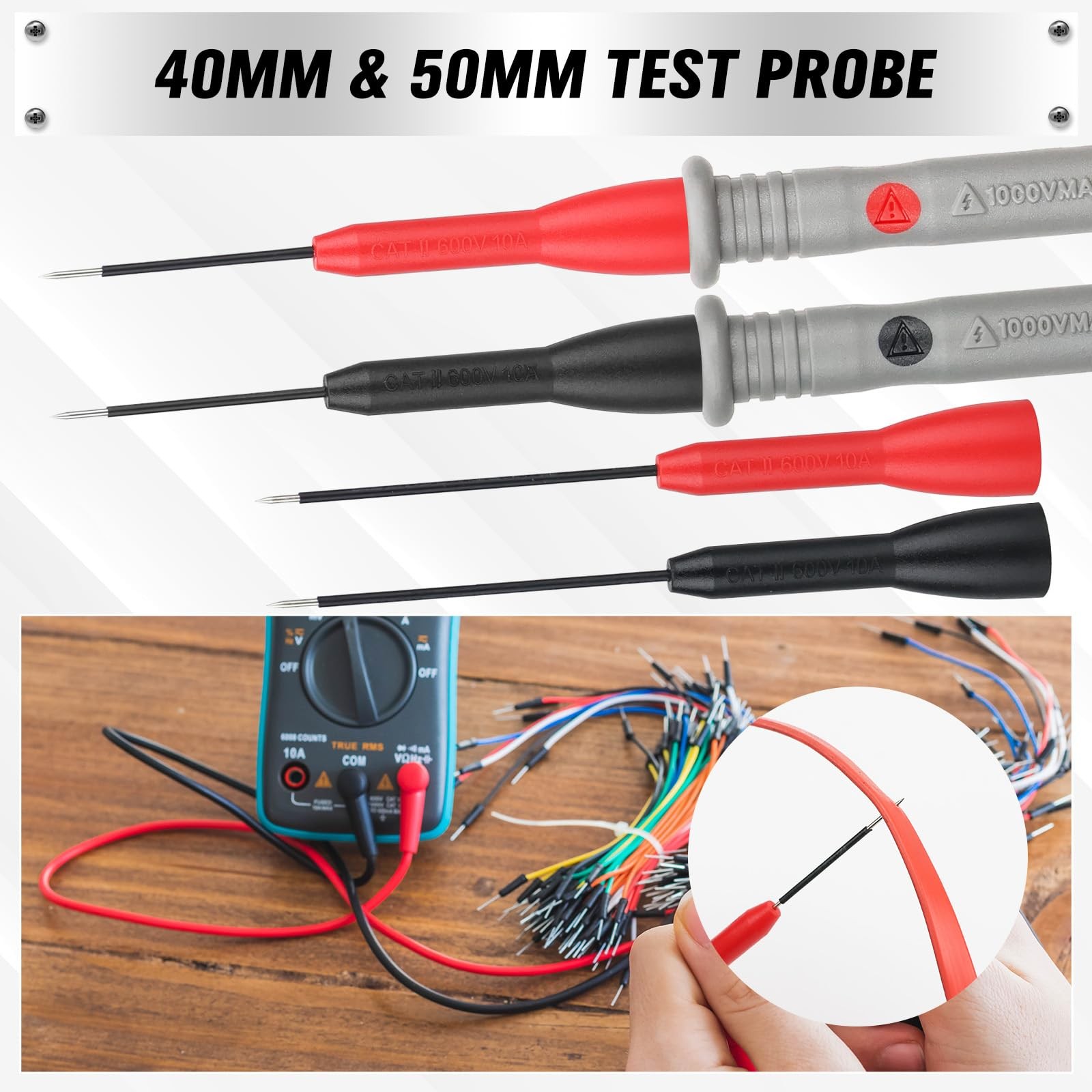 SWANLAKE 11-Piece Multimeter Test Leads Set, CAT III 1000V 20A 11PCS