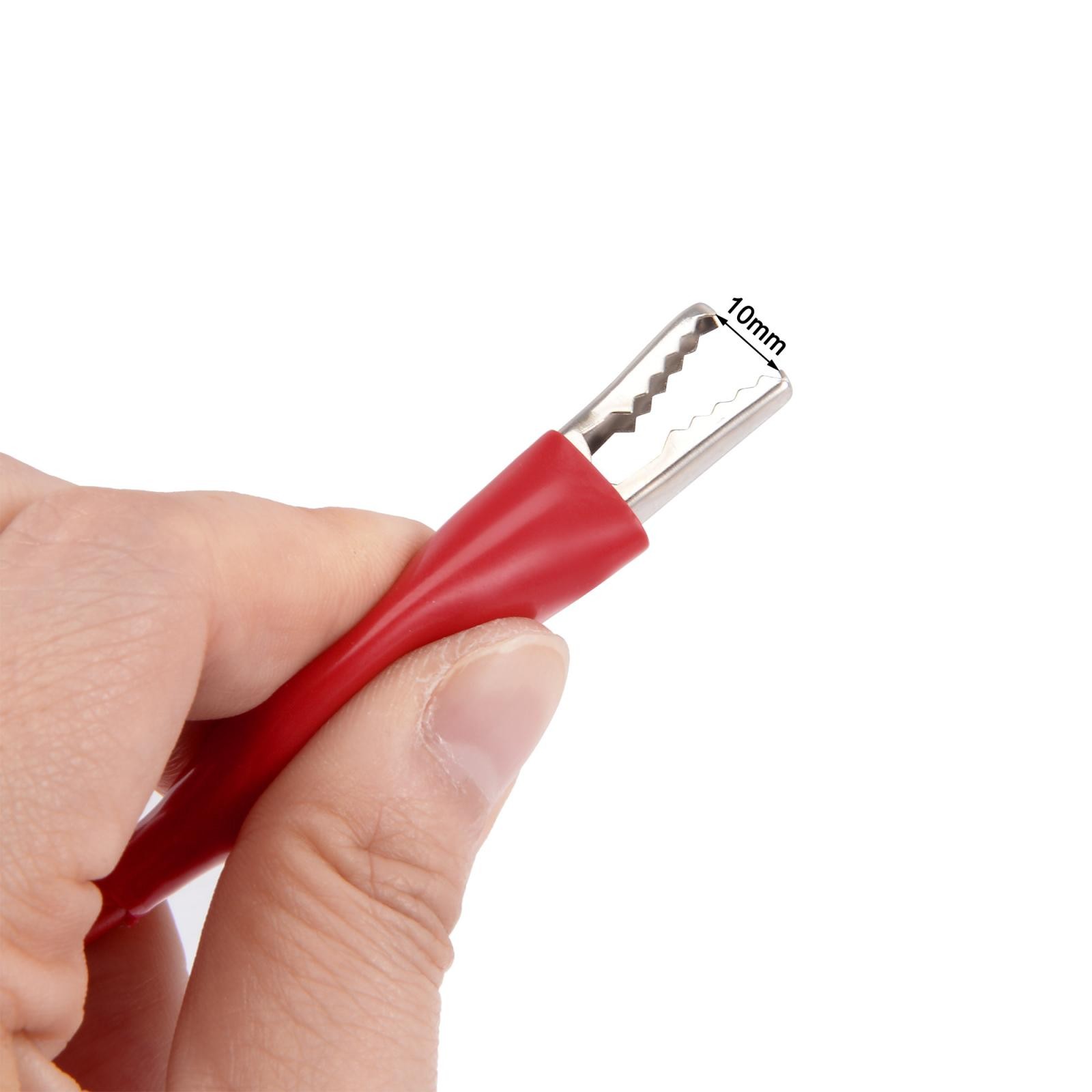 Double Ended Test Lead Alligator Clip Wire Jumper Cable 1.3meter Long 2pcs