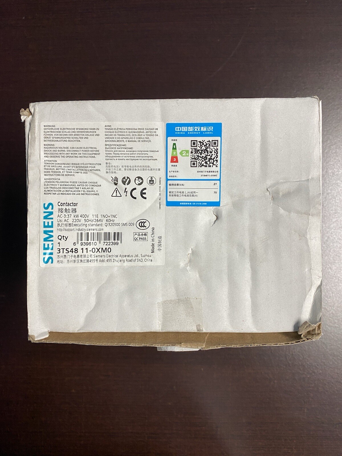 Siemens Contactor 3TS48 11-OXMO US:AC 220V 50Hz/264V HW400V