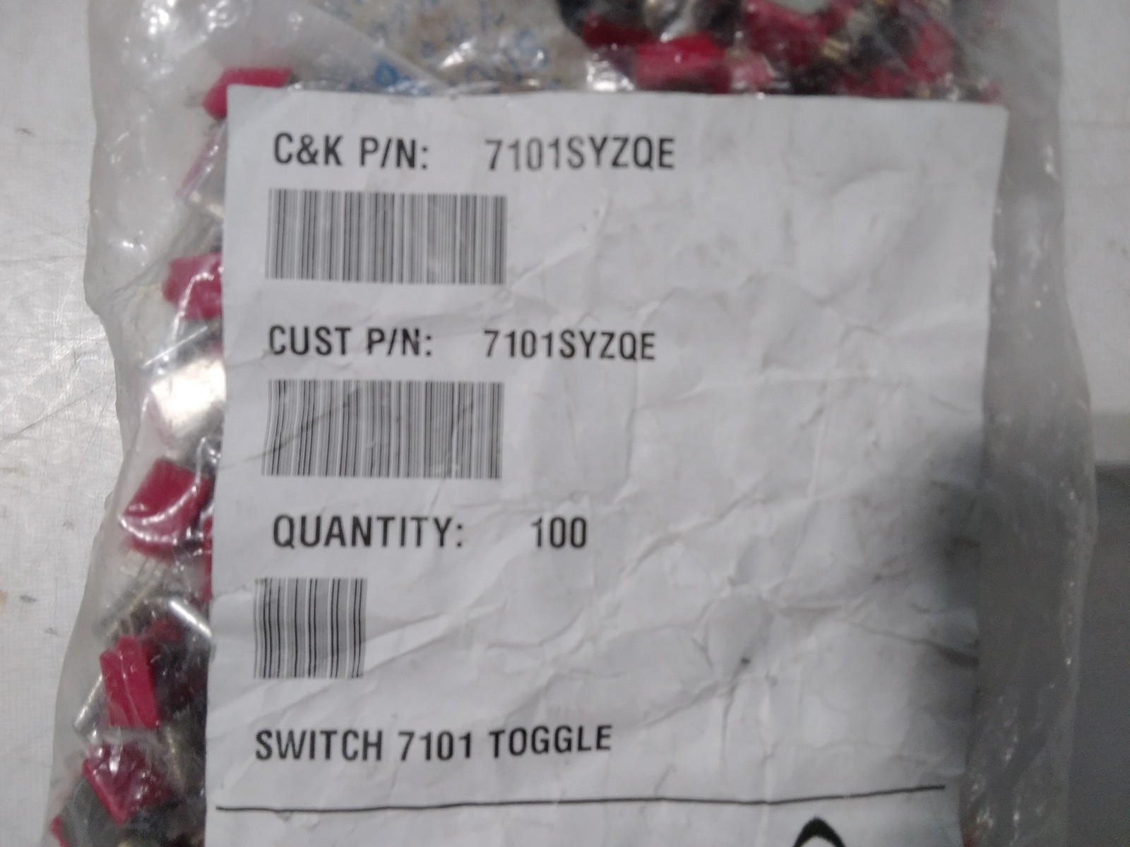 C&K 7101 7101SYZQ Toggle Switch – Pack of 100